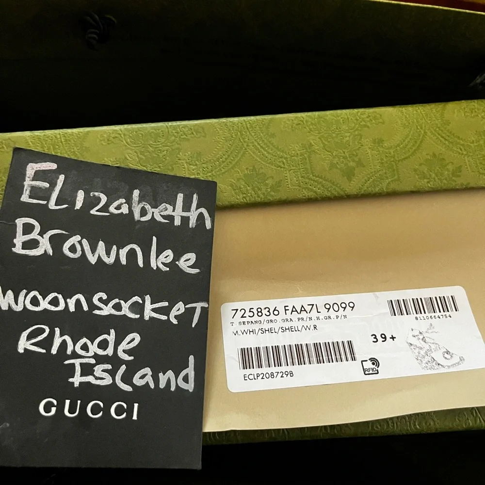 Gucci women’s interlocking G white and pink wedge espadrille ribbon tie BNIB - Picture 7 of 7